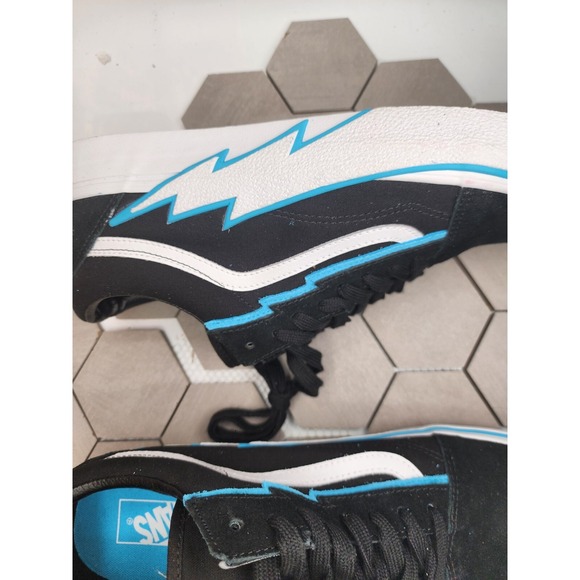 Vans Old Skool Bolt Cyan Sky Blue Black Bolt Lighnting Men Sz 11.5 Rare